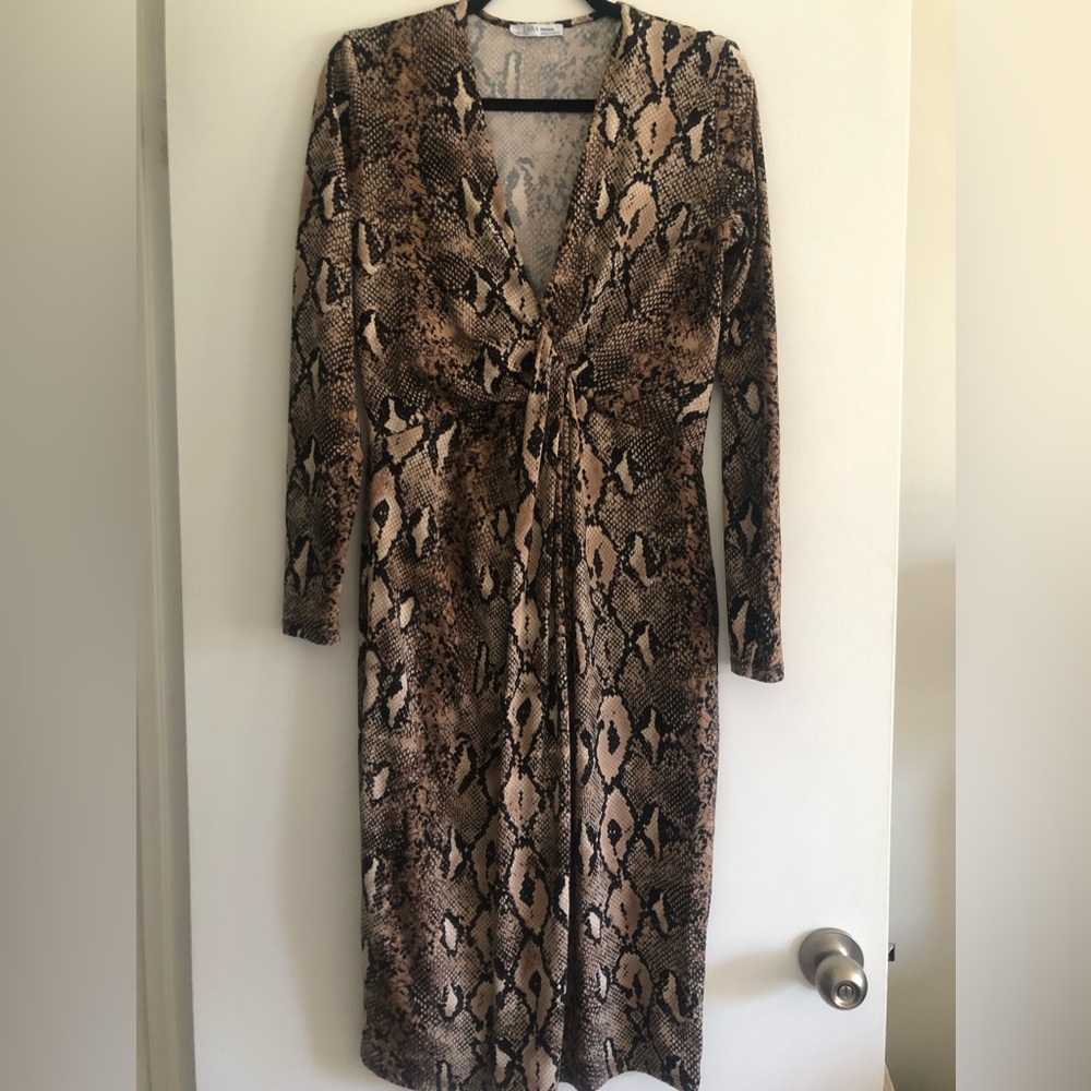Zara Snakeskin Ultra-Soft Wrap Dress